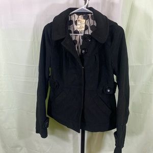 Tulle Black Snap Button Jacket Womens Size Medium